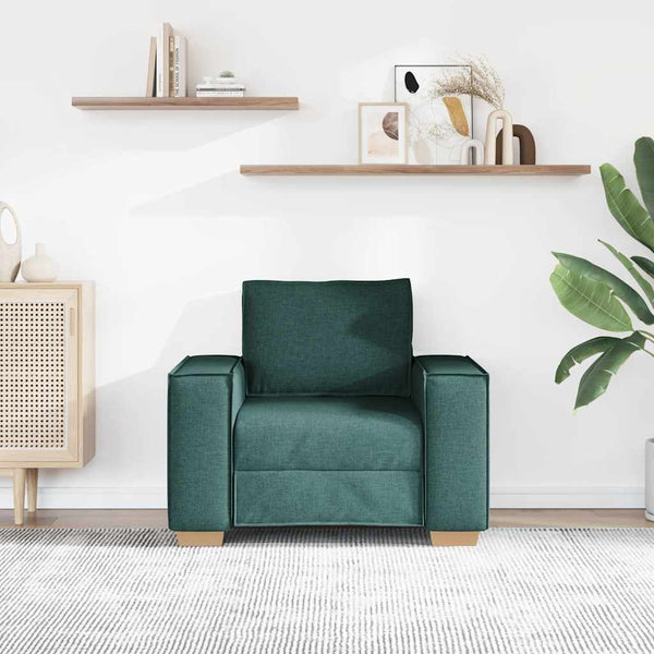 Dunkelgrüner Stoff Sofa Sessel 100 cm