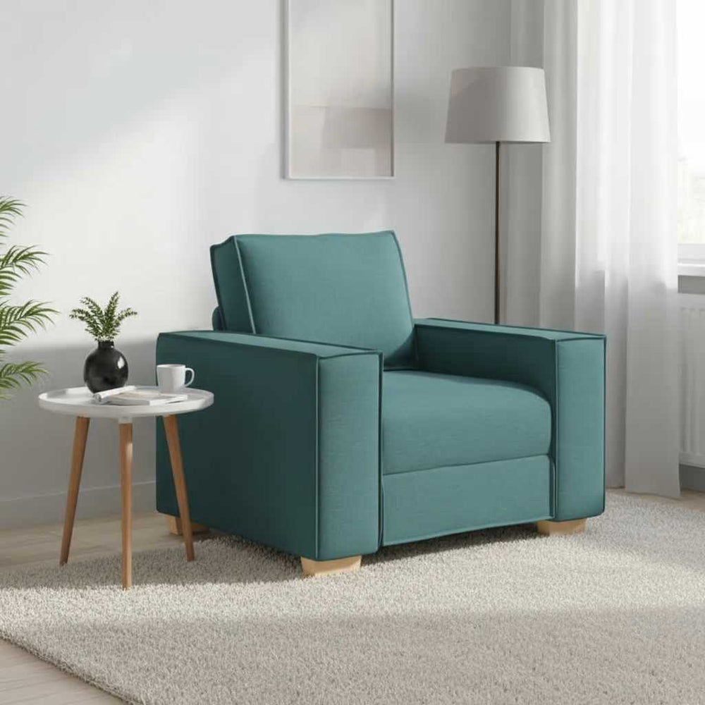 Dunkelgrüner Stoff Sofa Sessel 100 cm
