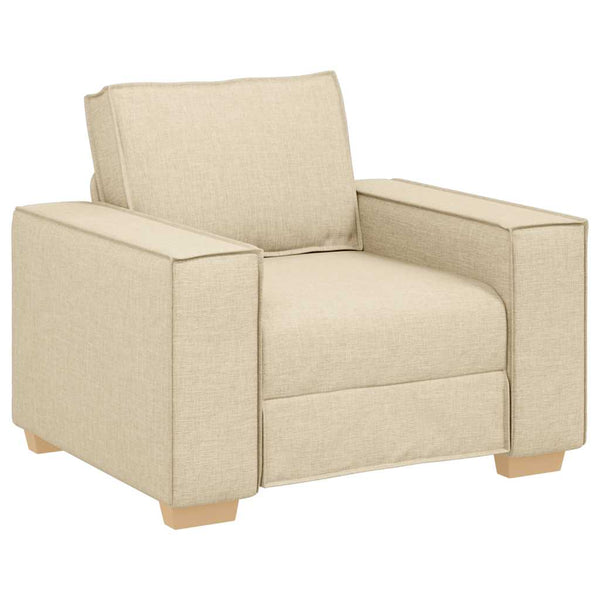 Creme Sofa Sessel Stoff 100x78x84 cm
