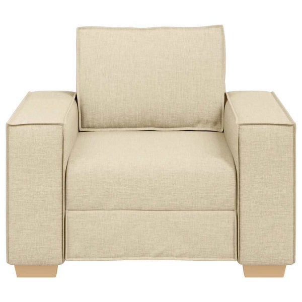 Creme Sofa Sessel Stoff 100x78x84 cm