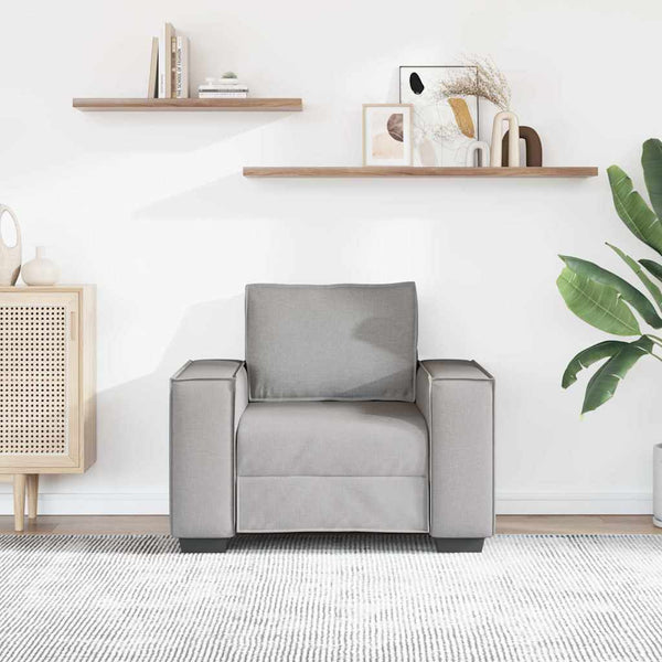 Sofa Stuhl Wolkengrau Stoff 100cm