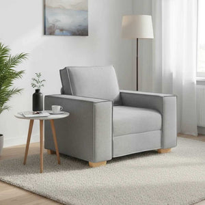 Sofa Stuhl Wolkengrau Stoff 100cm