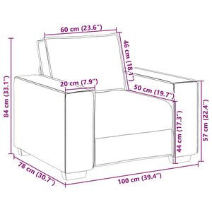 Leinen Sofa Sessel 100 cm