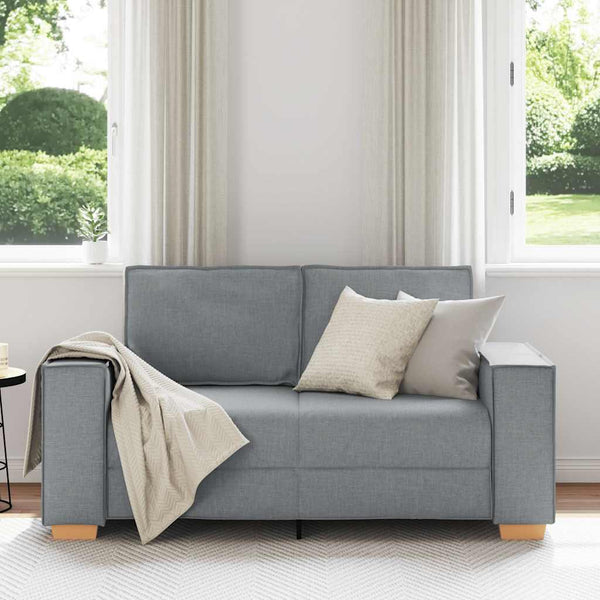 2-Sitzer Sofa Hellgrau Stoff