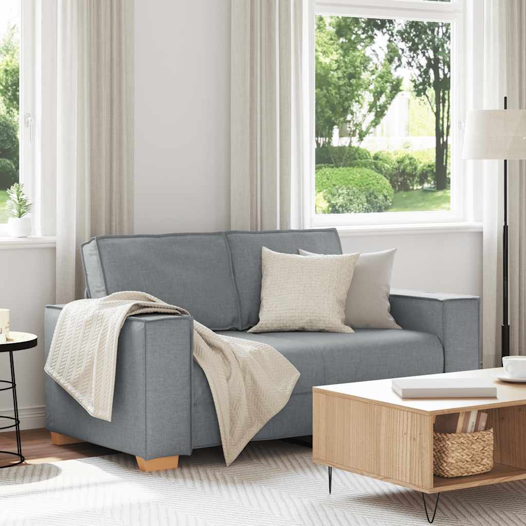2-Sitzer Sofa Hellgrau Stoff