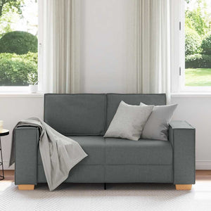 2-Sitzer Sofa Dunkelgrau Stoff