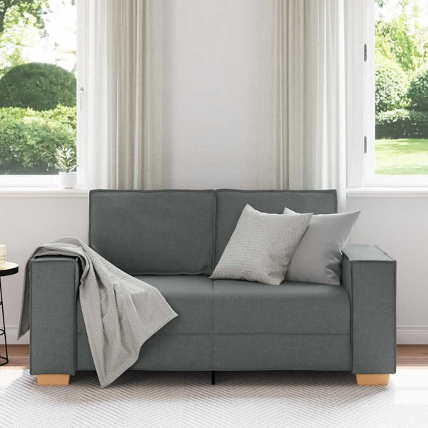 2-Sitzer Sofa Dunkelgrau Stoff
