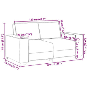 2-Sitzer Sofa Dunkelgrau Stoff