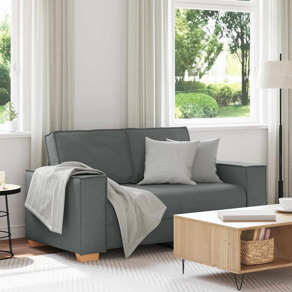 2-Sitzer Sofa Dunkelgrau Stoff