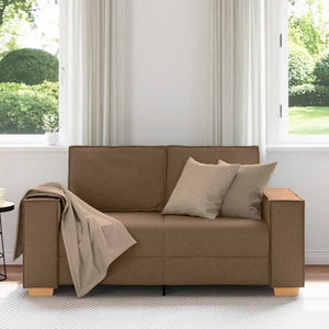 2-Sitzer Sofa Braun Stoff 160 cm