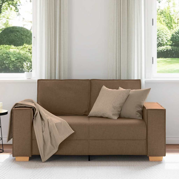 2-Sitzer Sofa Braun Stoff 160 cm