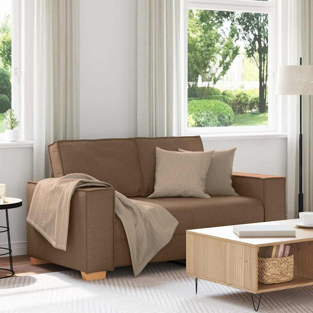 2-Sitzer Sofa Braun Stoff 160 cm