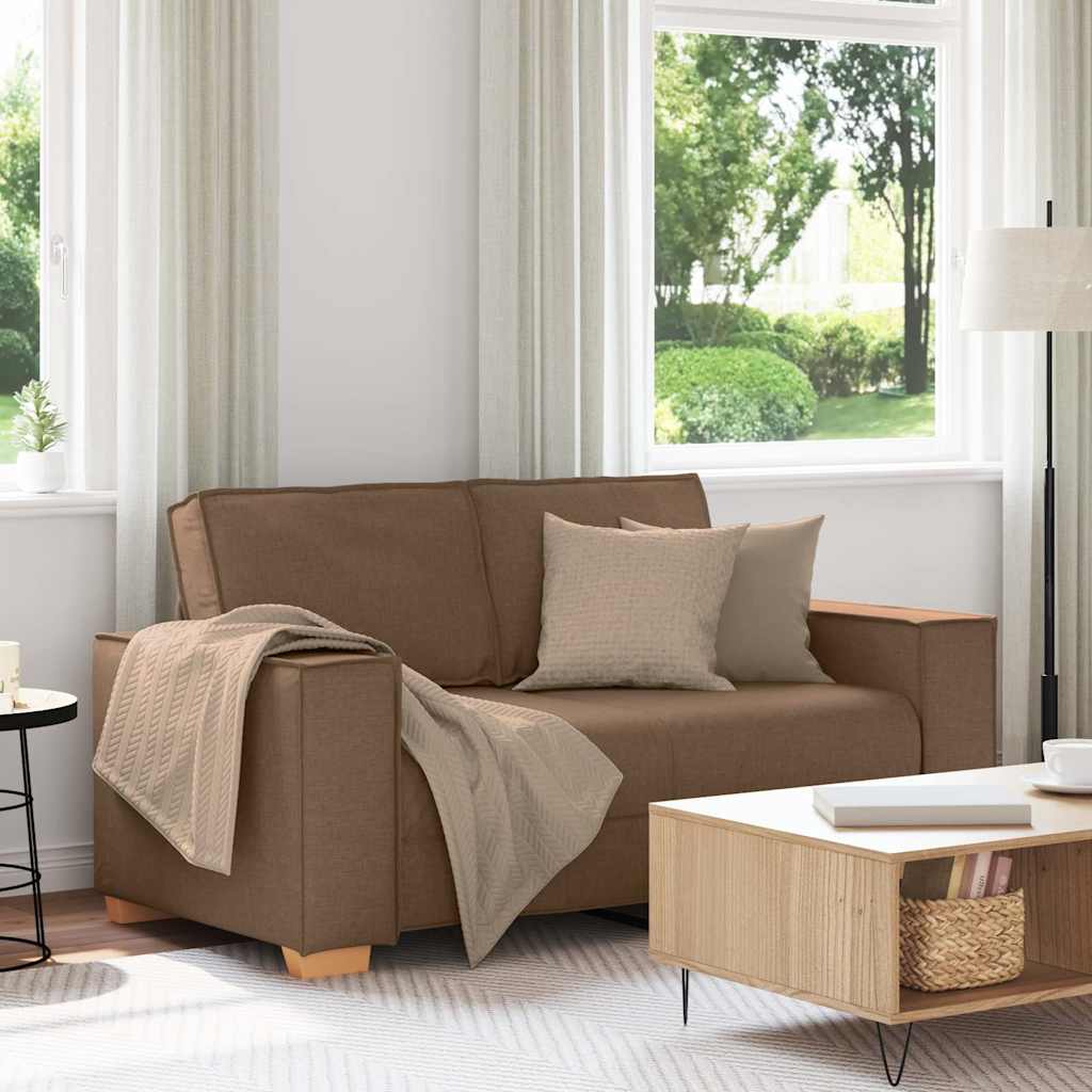 2-Sitzer Sofa Braun Stoff 160 cm