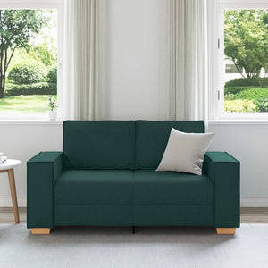 2-Sitzer Sofa Dunkelgrün Stoff 160cm