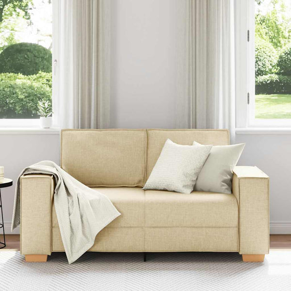 vidaXL Canapé 2 places crème 160x78x84 cm Tissu