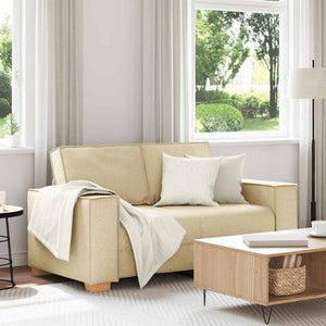 vidaXL Canapé 2 places crème 160x78x84 cm Tissu