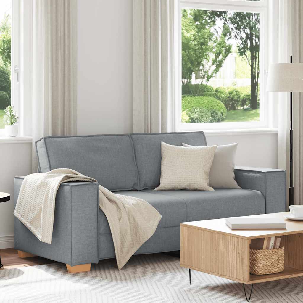 2-Sitzer Sofa Hellgrau Stoff