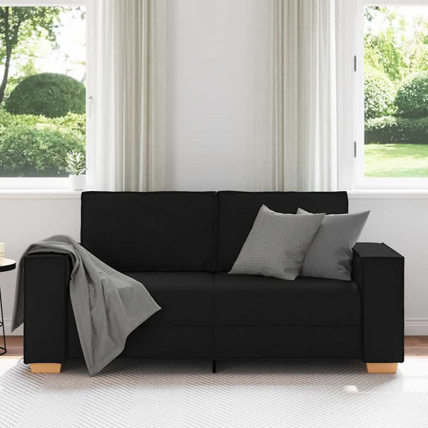 Schwarzes 2-Sitzer Sofa Stoff 180 cm