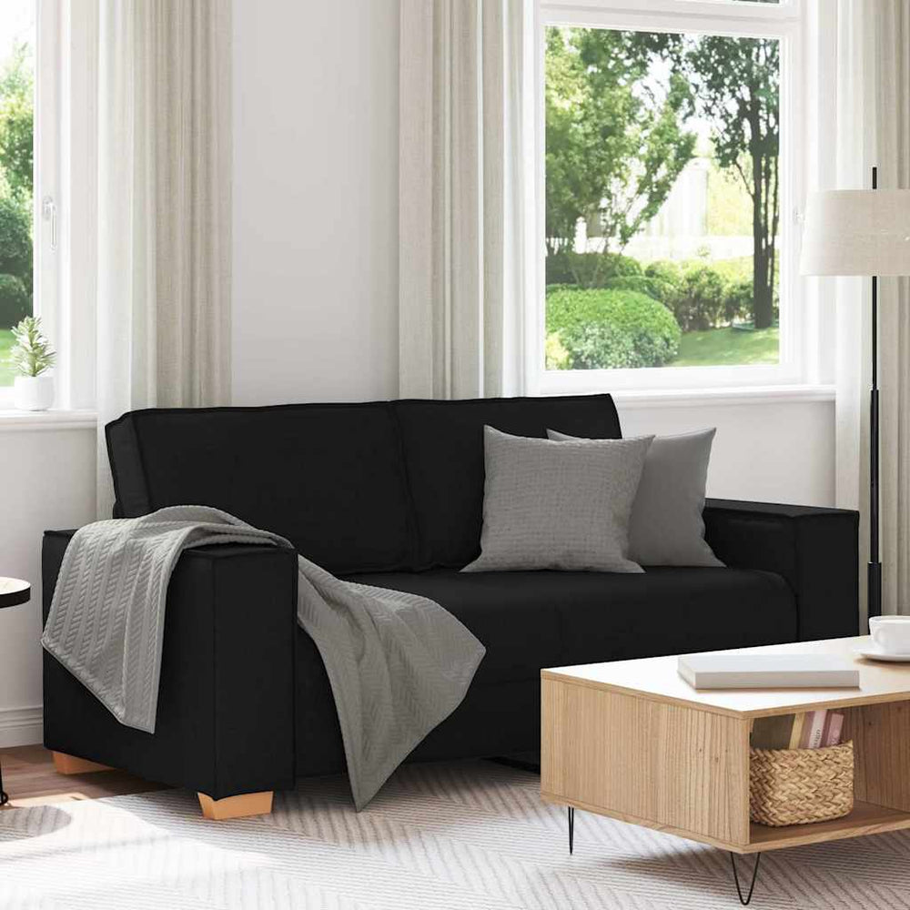 Schwarzes 2-Sitzer Sofa Stoff 180 cm