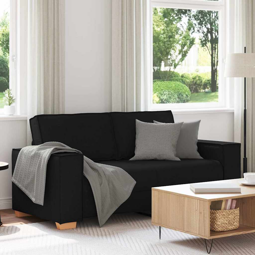 Schwarzes 2-Sitzer Sofa Stoff 180 cm