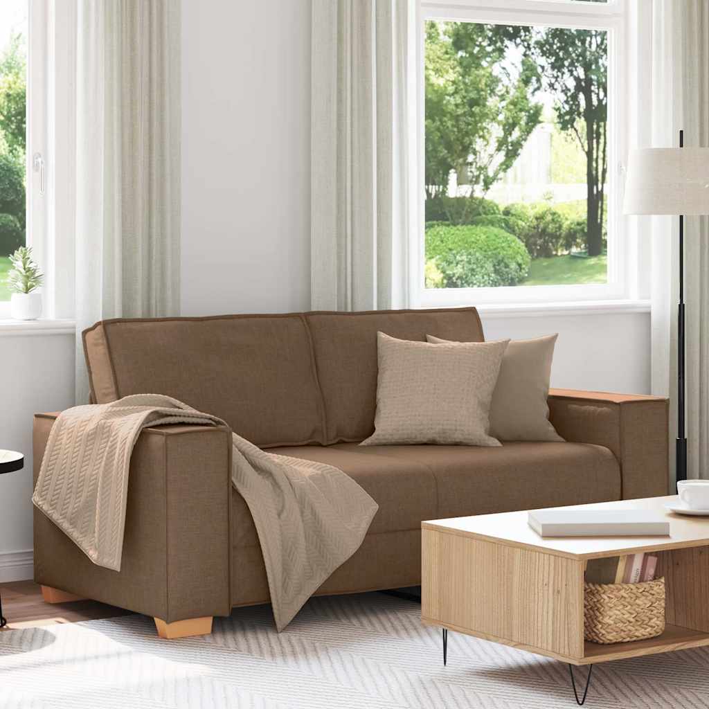 vidaXL Canapé 2 places Marron 180x78x84 cm Tissu