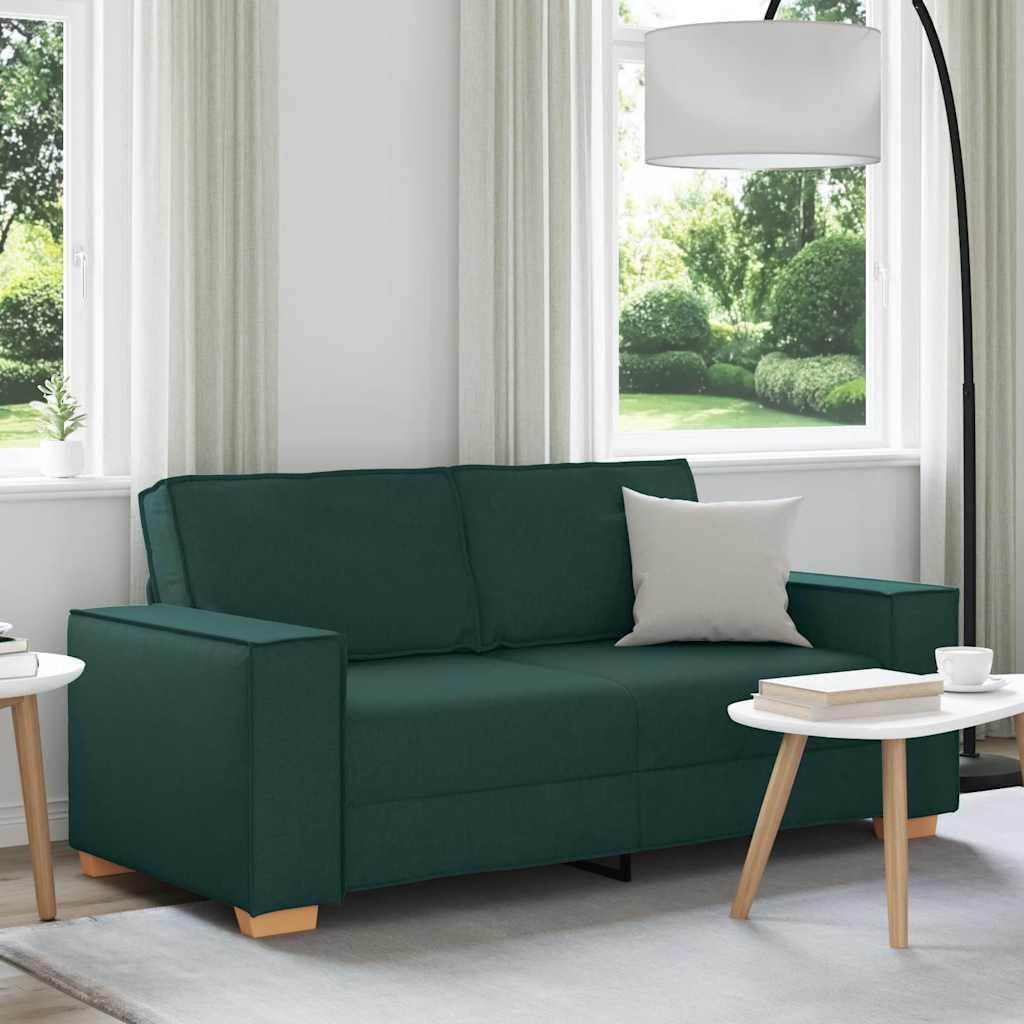 vidaXL Canapé 2 places vert foncé 180x78x84 cm Tissu