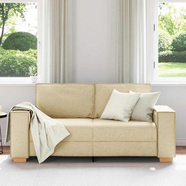 2-Sitzer Sofa Creme Stoff 180 cm