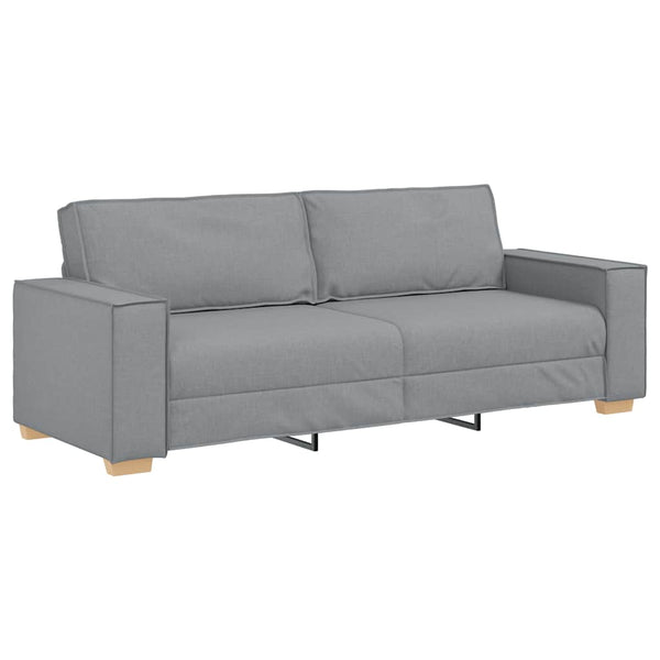 3-Sitzer Sofa Hellgrau Stoff 220 cm
