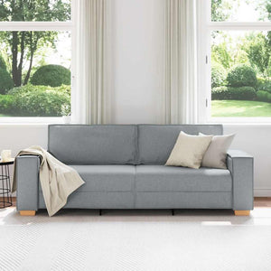 3-Sitzer Sofa Hellgrau Stoff 220 cm