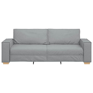 3-Sitzer Sofa Hellgrau Stoff 220 cm