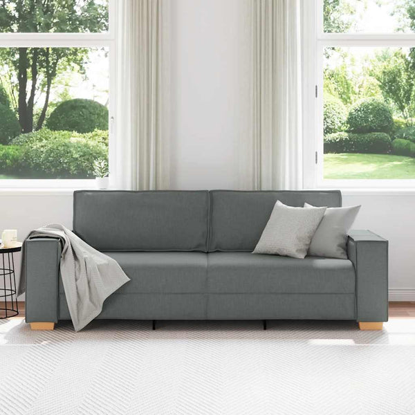 vidaXL Canapé 3 places gris foncé 220x78x84 cm Tissu