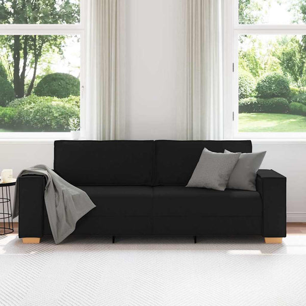 Canapé à 3 places vidaXL noir 220x78x84 cm Tissu
