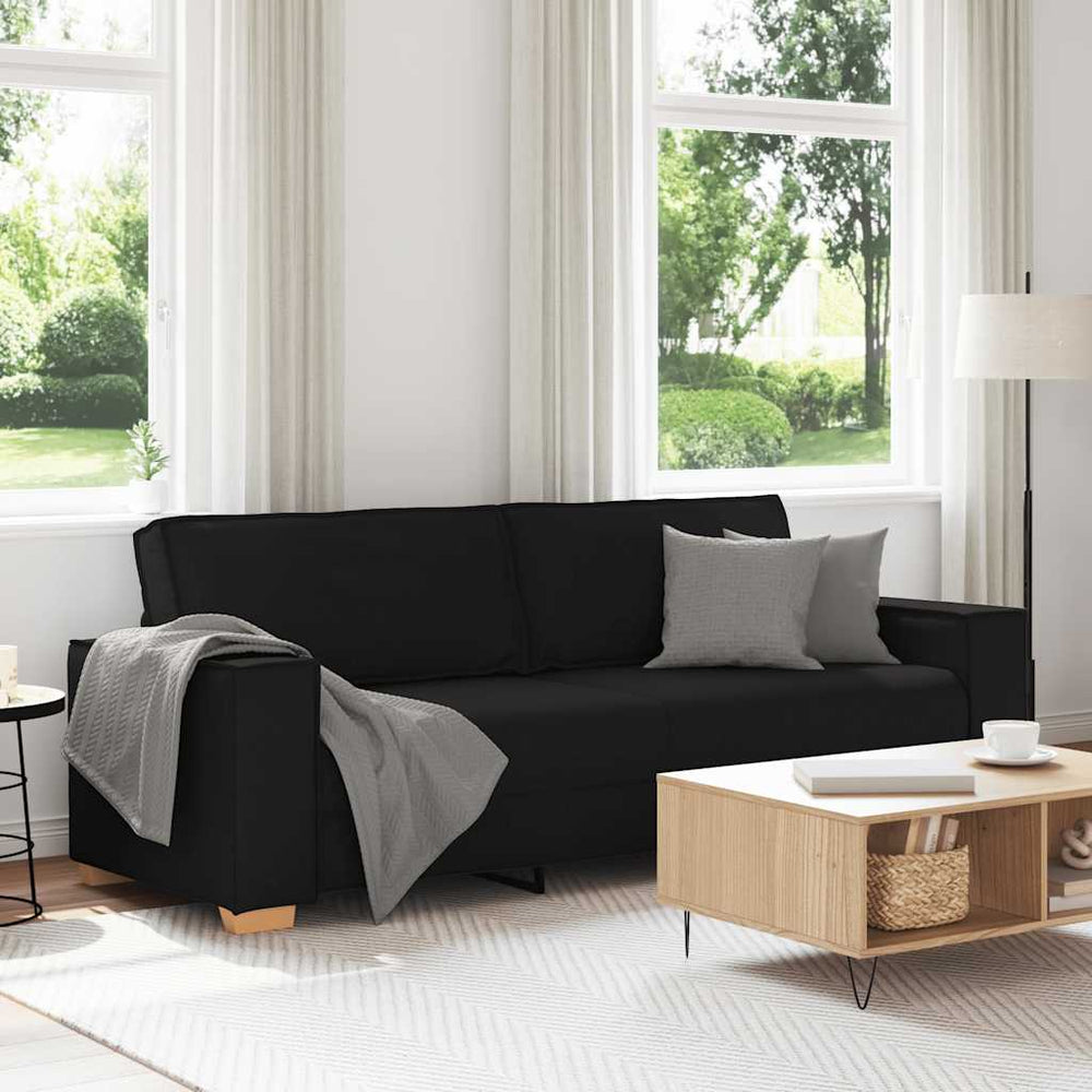 Canapé à 3 places vidaXL noir 220x78x84 cm Tissu