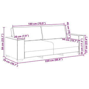 3-Sitzer Sofa Taupe Stoff 180 cm