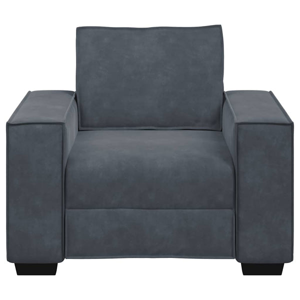 Dunkelgrauer Samt Sessel 100 cm