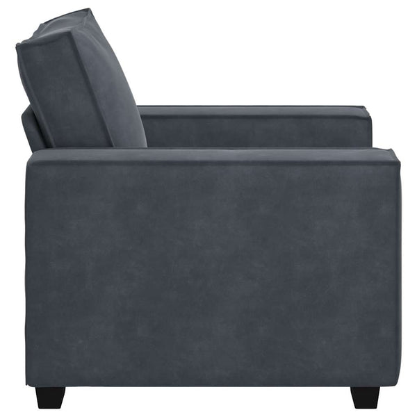 Dunkelgrauer Samt Sessel 100 cm