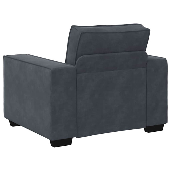 Dunkelgrauer Samt Sessel 100 cm