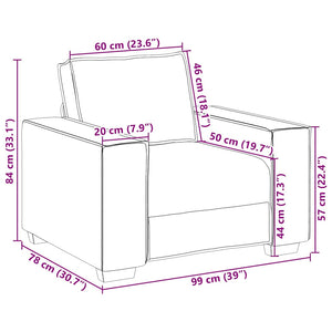 vidaXL Fauteuil rose 100x78x84 cm velours