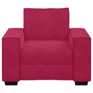 Weinroter Samt Sessel 100x78x84 cm