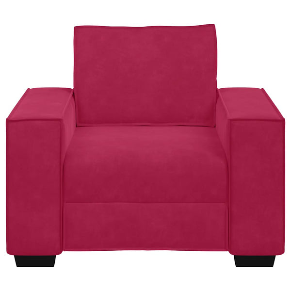 Weinroter Samt Sessel 100x78x84 cm