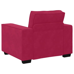 Weinroter Samt Sessel 100x78x84 cm