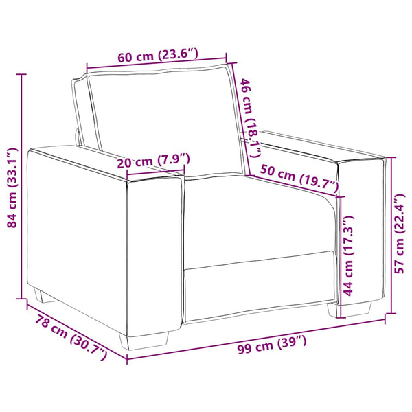 Gelber Samt Sessel 100x78x84 cm