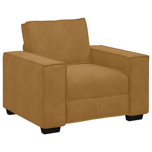 Brauner Samt Sessel 100 cm