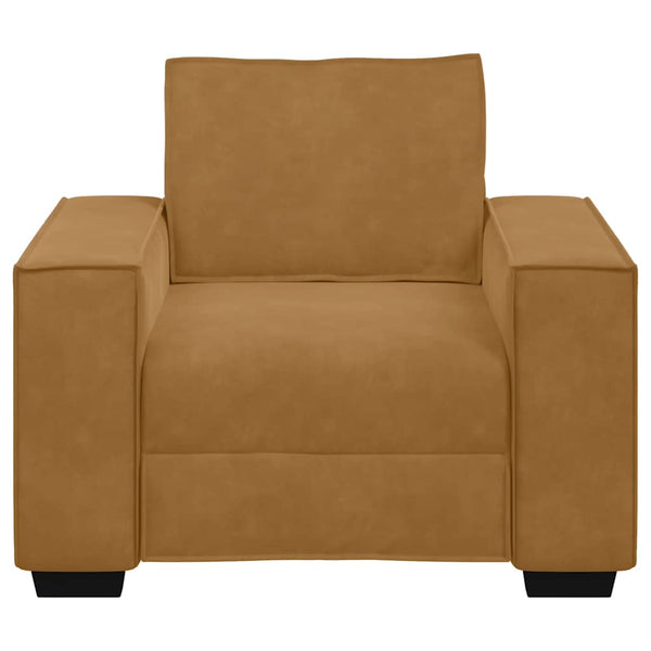 Brauner Samt Sessel 100 cm