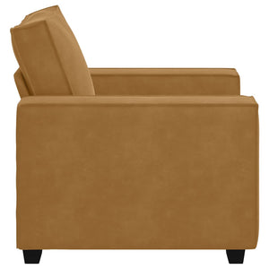Brauner Samt Sessel 100 cm