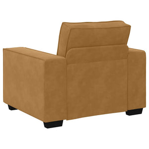 Brauner Samt Sessel 100 cm