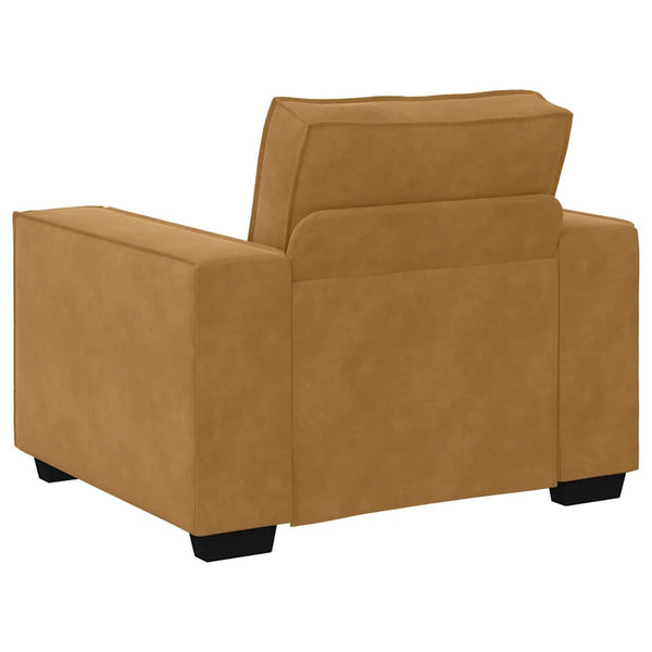 Brauner Samt Sessel 100 cm