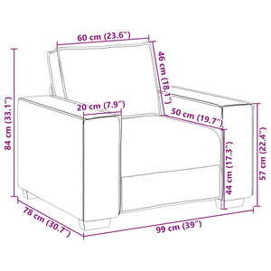 Brauner Samt Sessel 100 cm