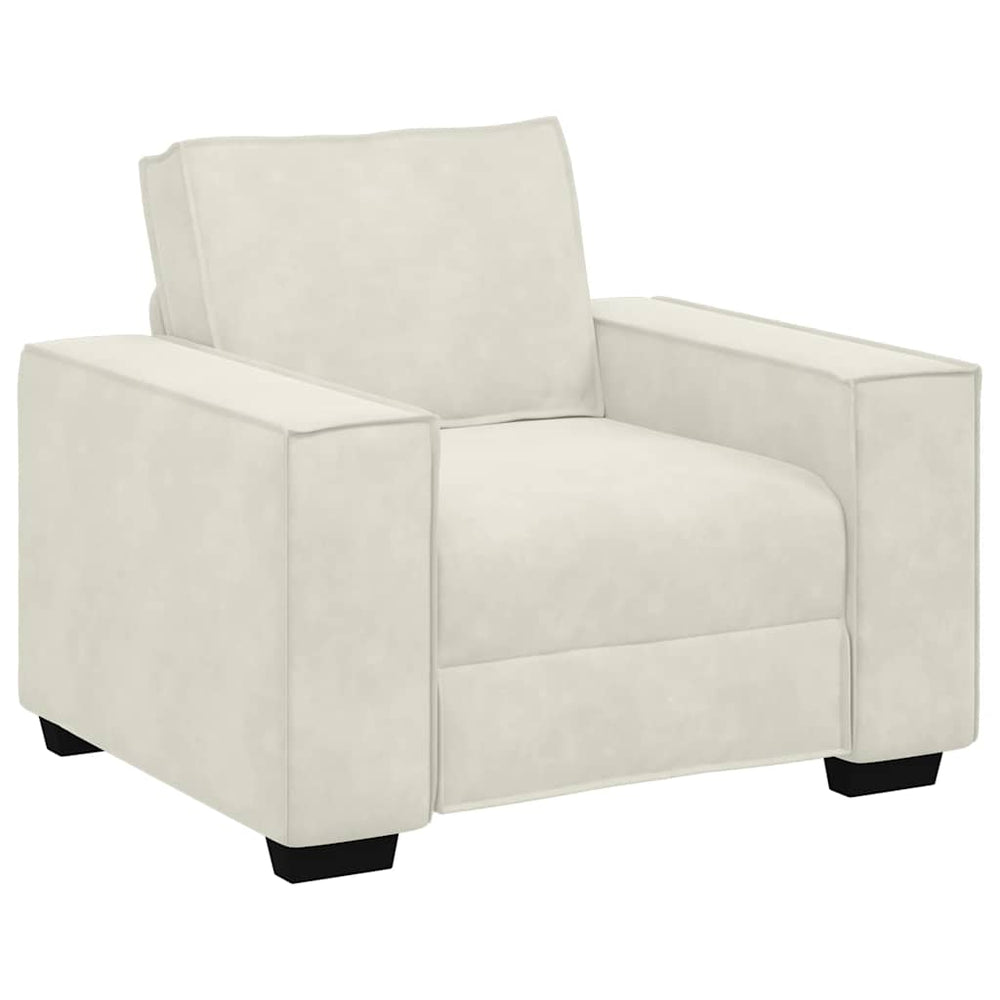 Creme Sessel Samt 100x78x84 cm