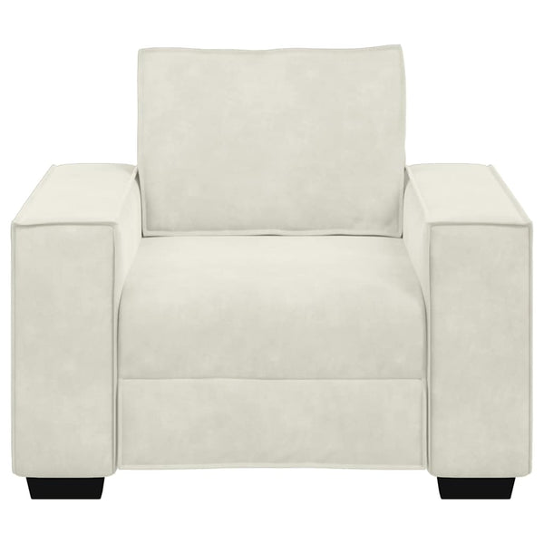 Creme Sessel Samt 100x78x84 cm